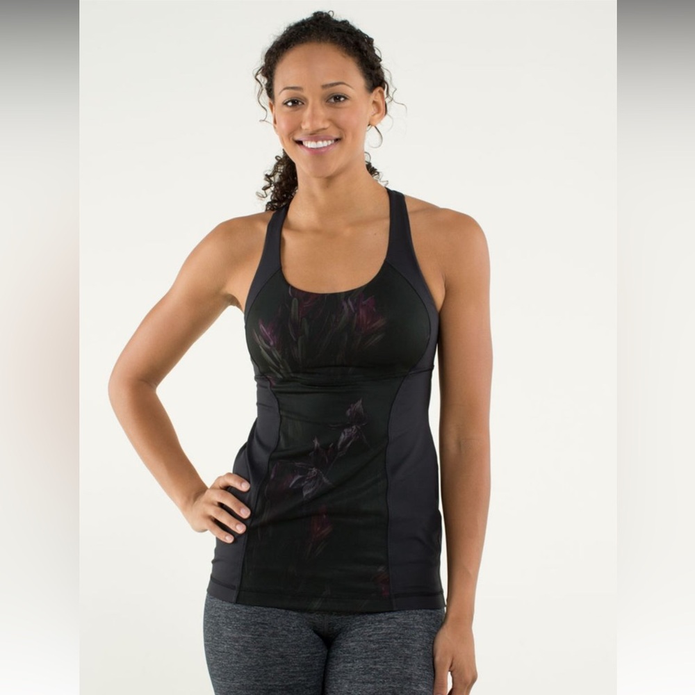 Lululemon Athletica Black and Purple Fitted Sleeveless Tank Top